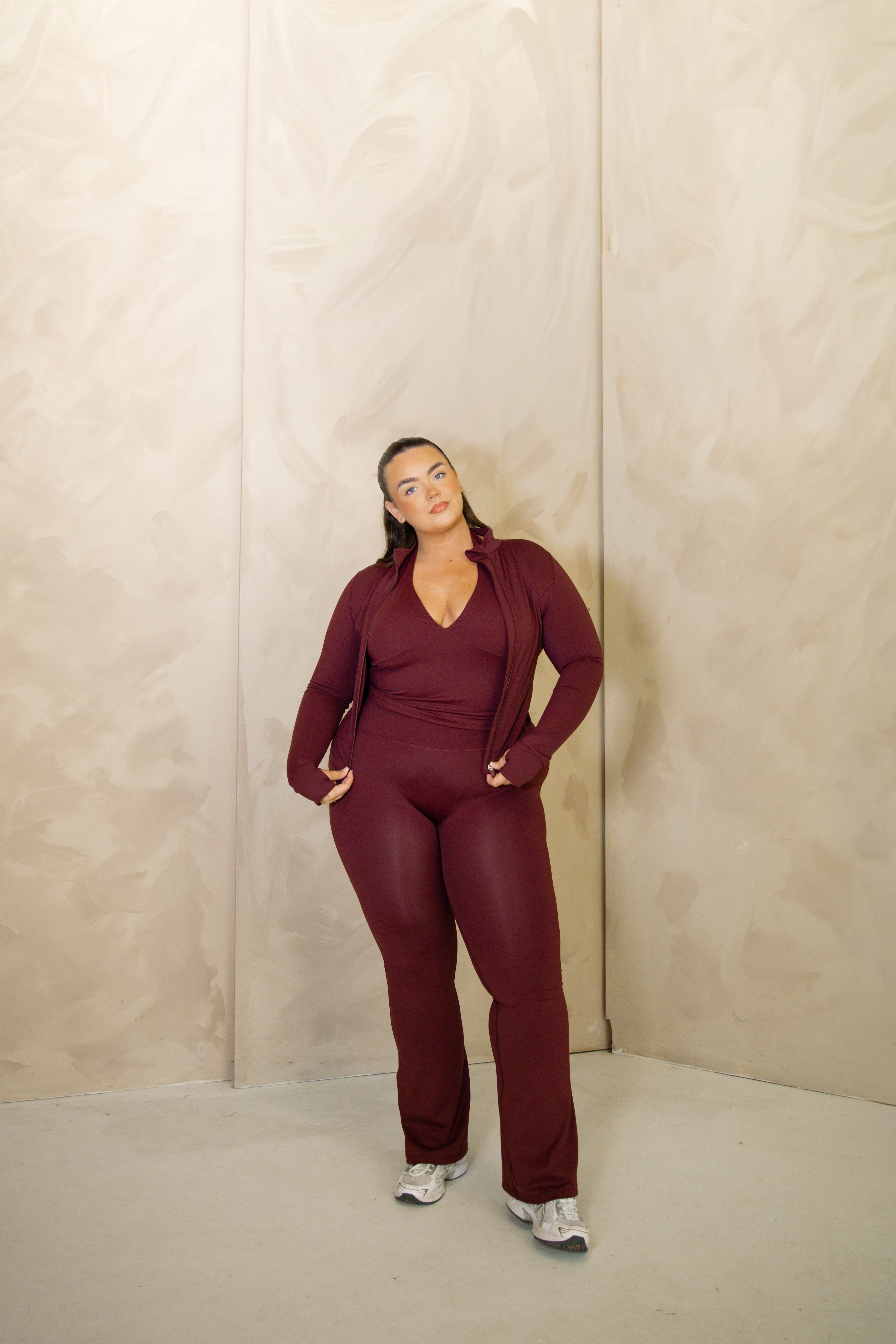 Vintage Wine Flared Leggings