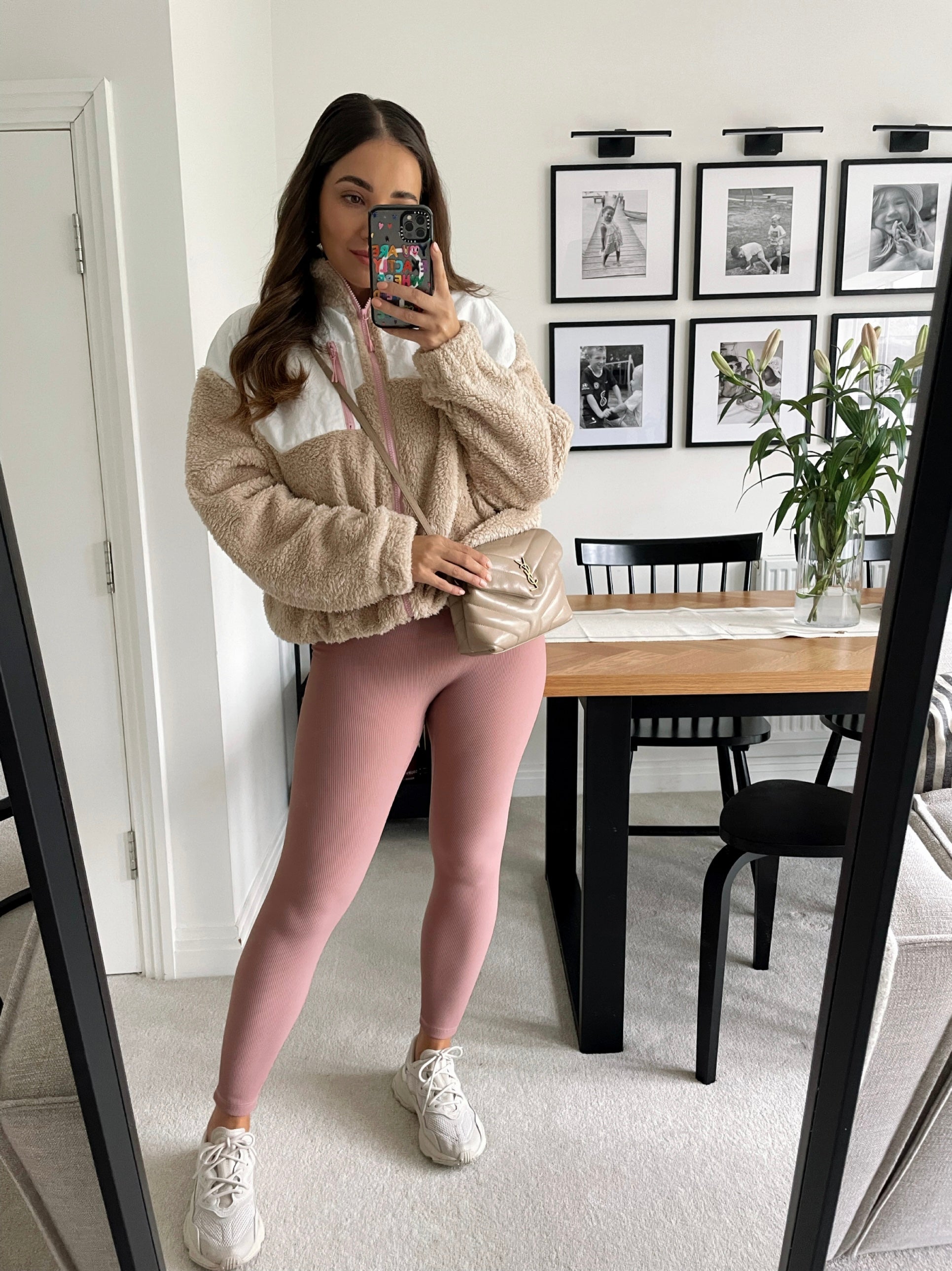 Dusty Pink Ribbed Leggings