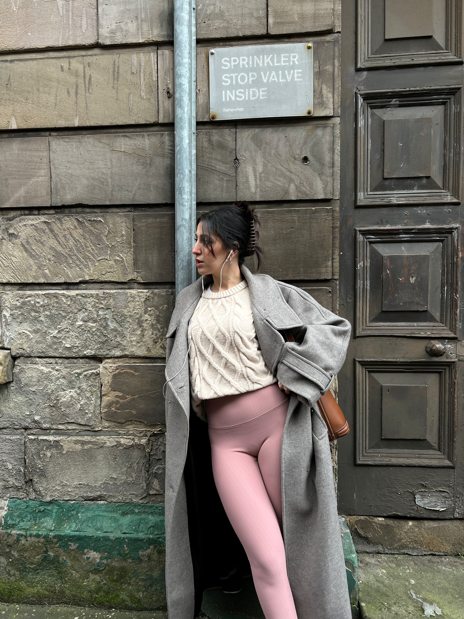 Dusty Pink Ribbed Leggings