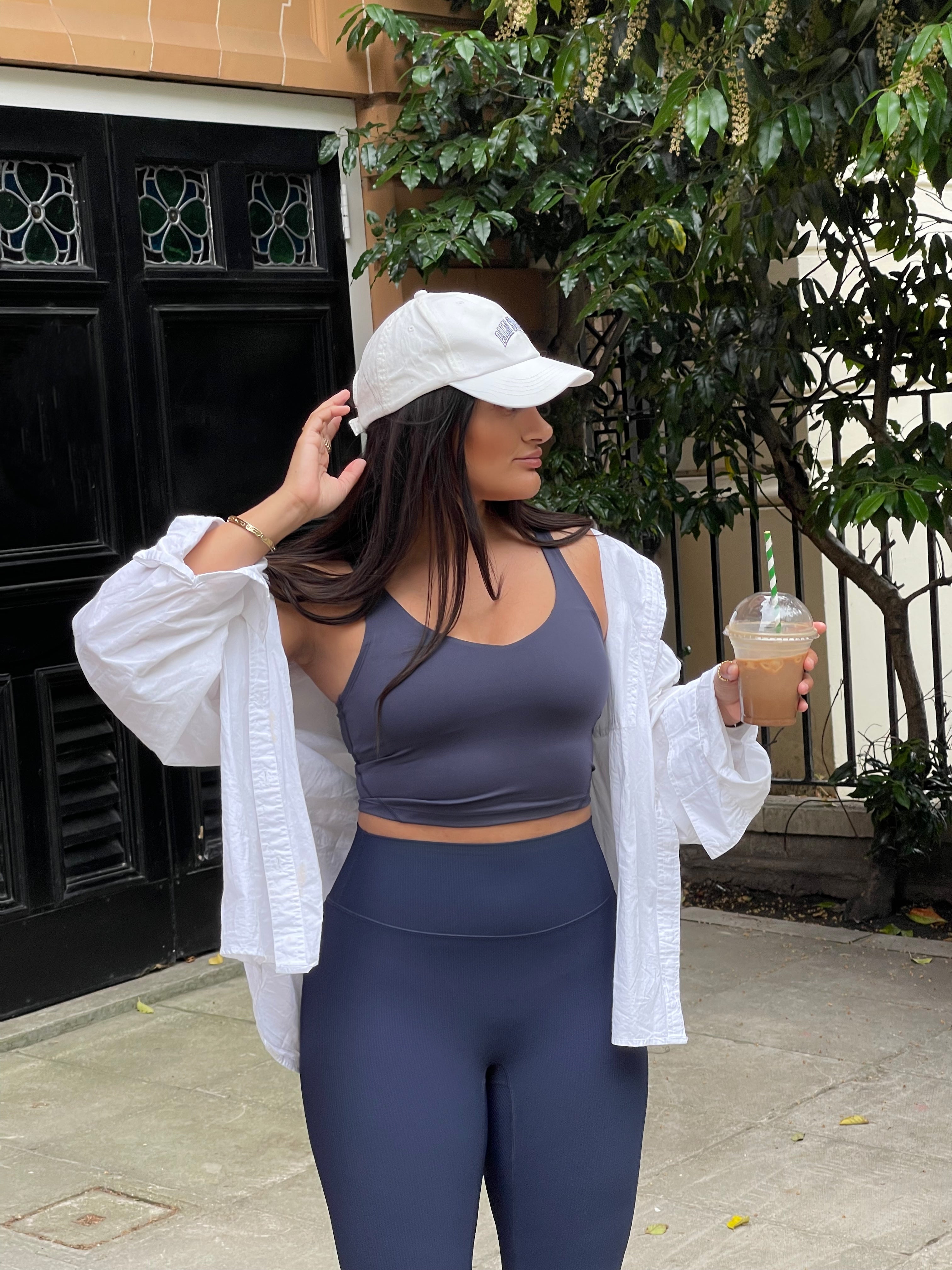 Navy Ribbed Leggings