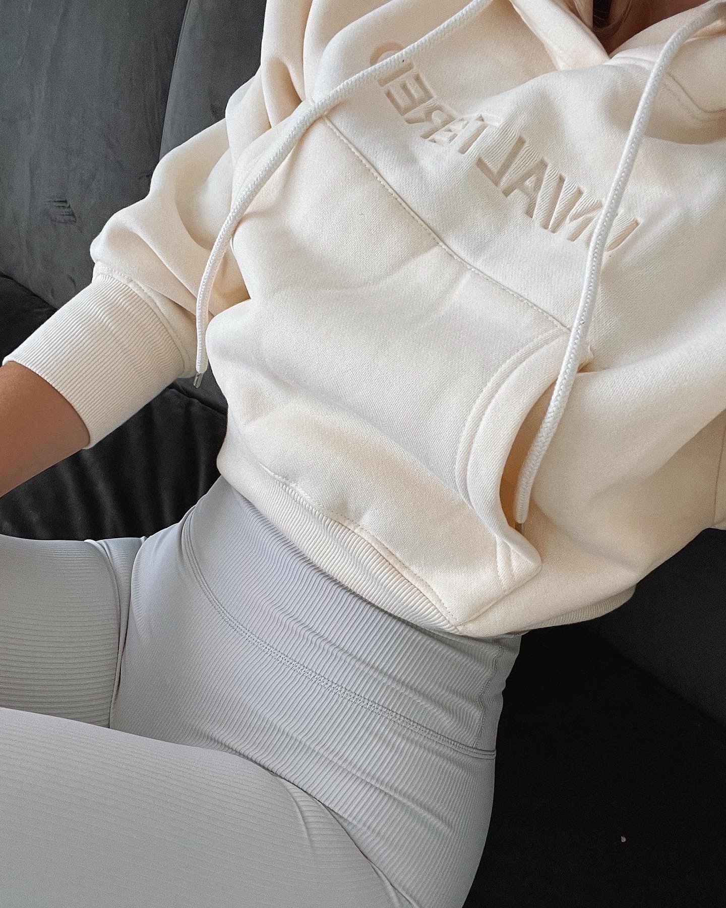 Buttermilk Oversized Cropped Hoodie