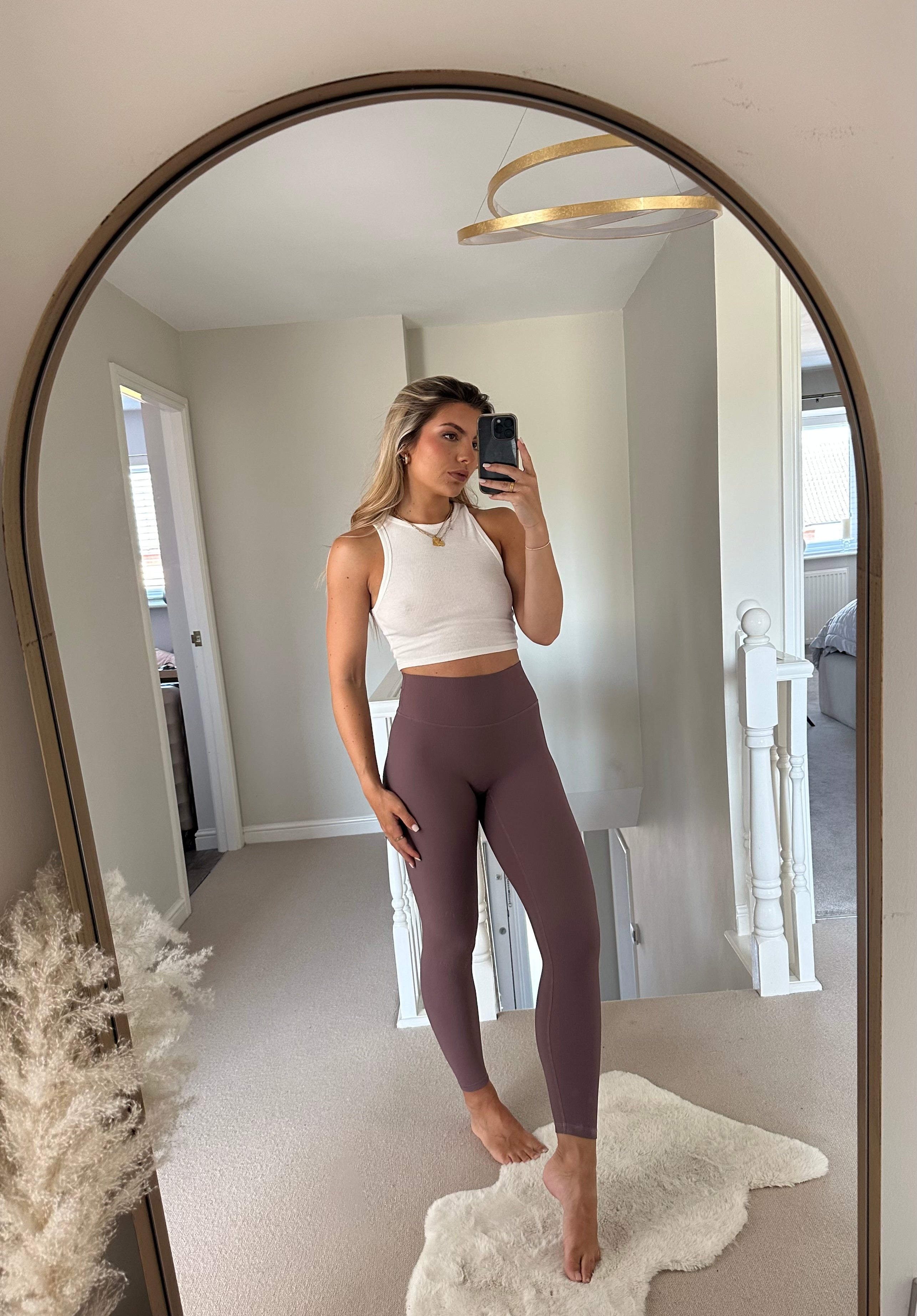Grape Ribbed Leggings