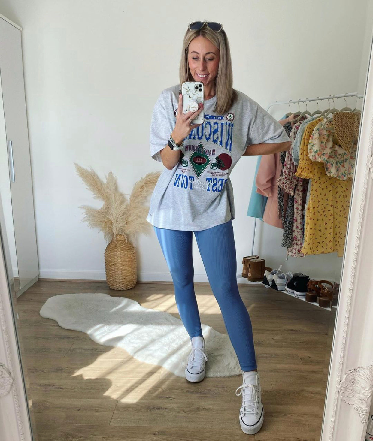 'Tall' Sky Ribbed Leggings