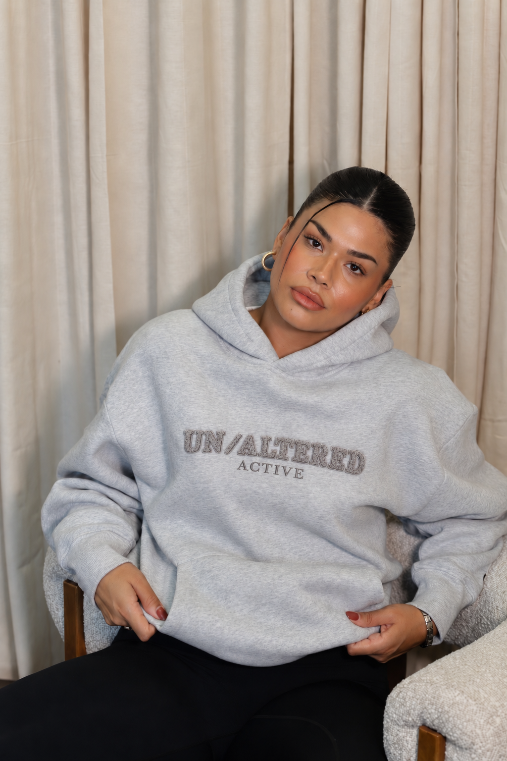 Light Grey Marl Oversized Hoodie