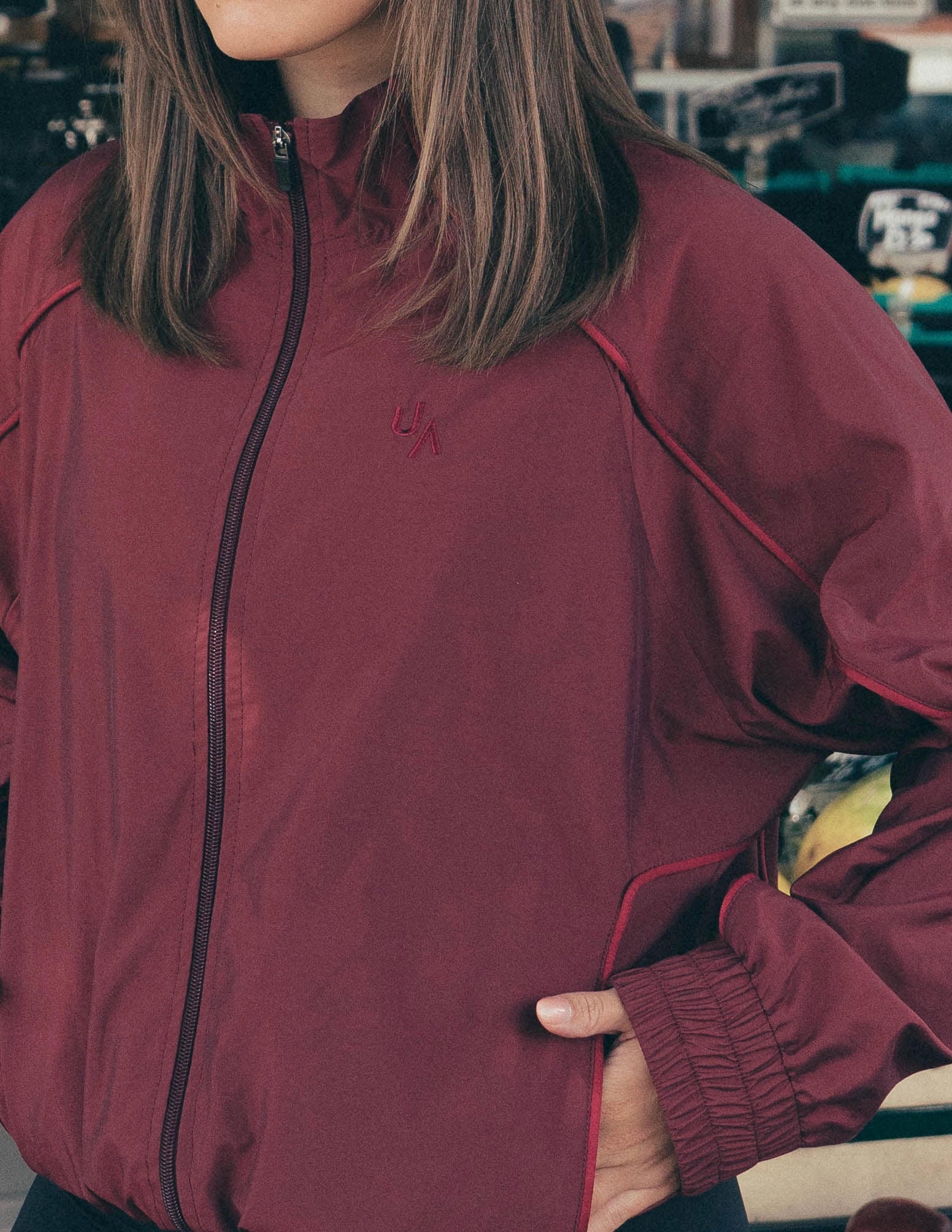 Burgundy Windbreaker