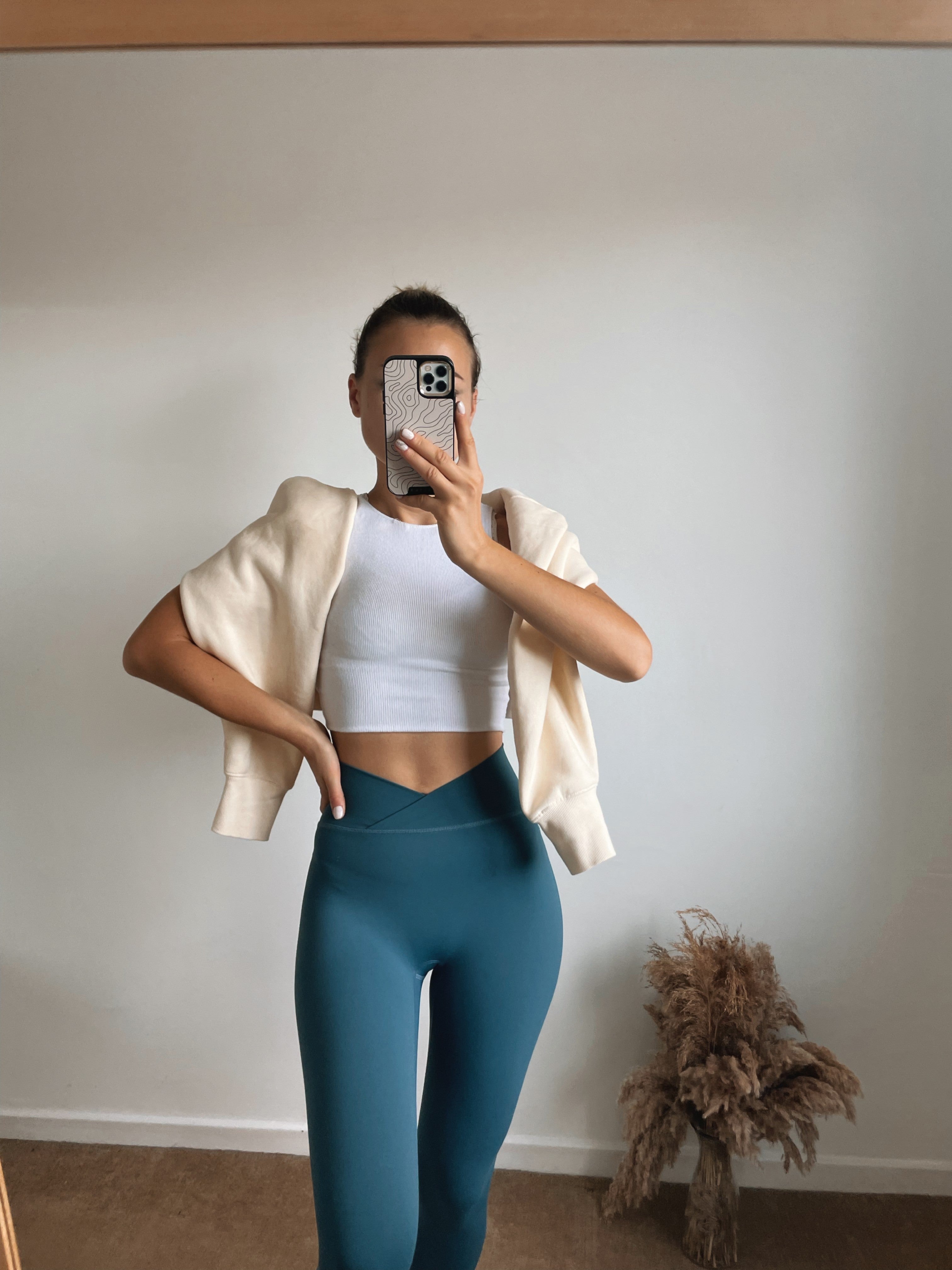 Teal Cross Front Leggings