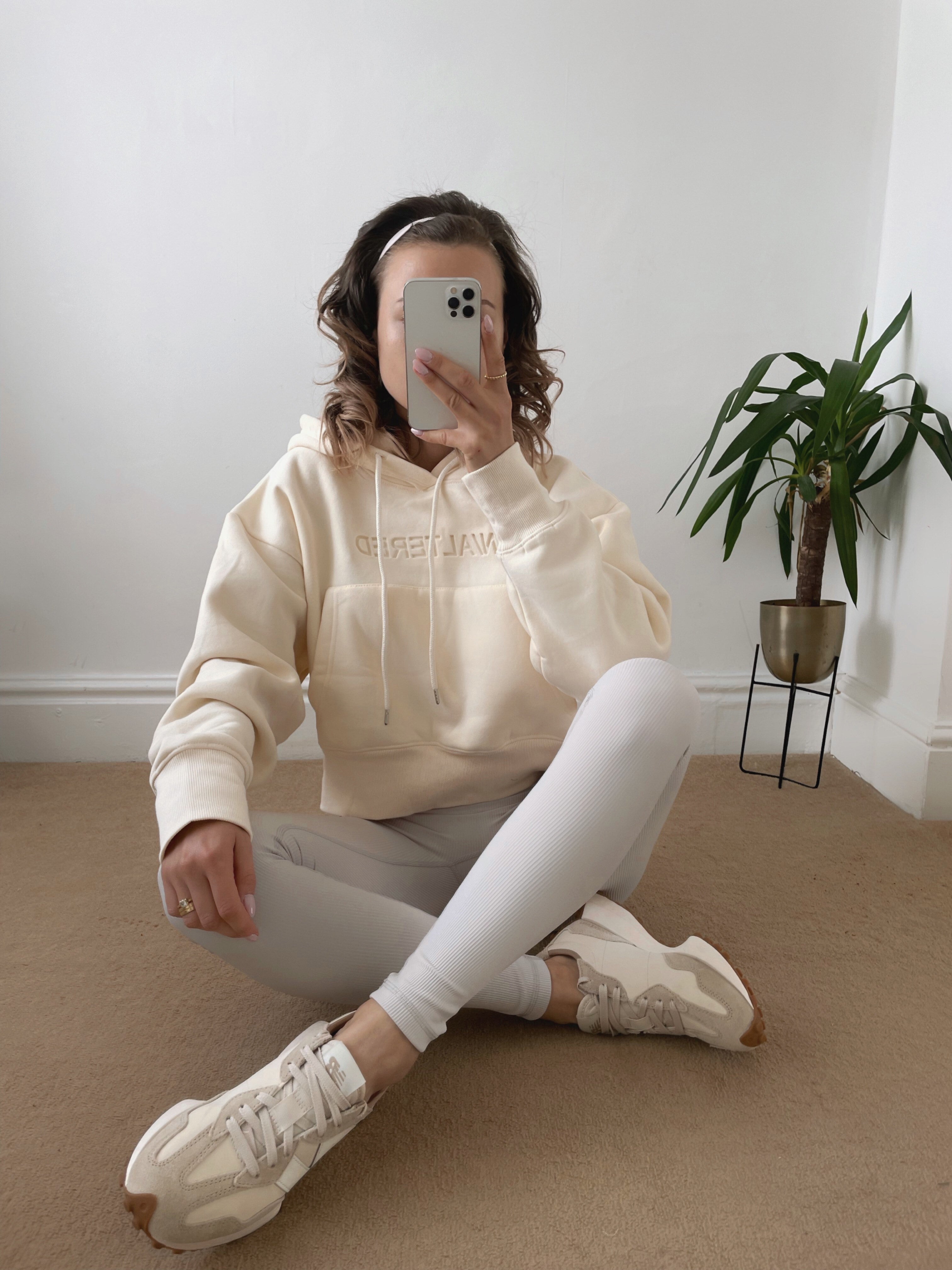 Buttermilk Oversized Cropped Hoodie