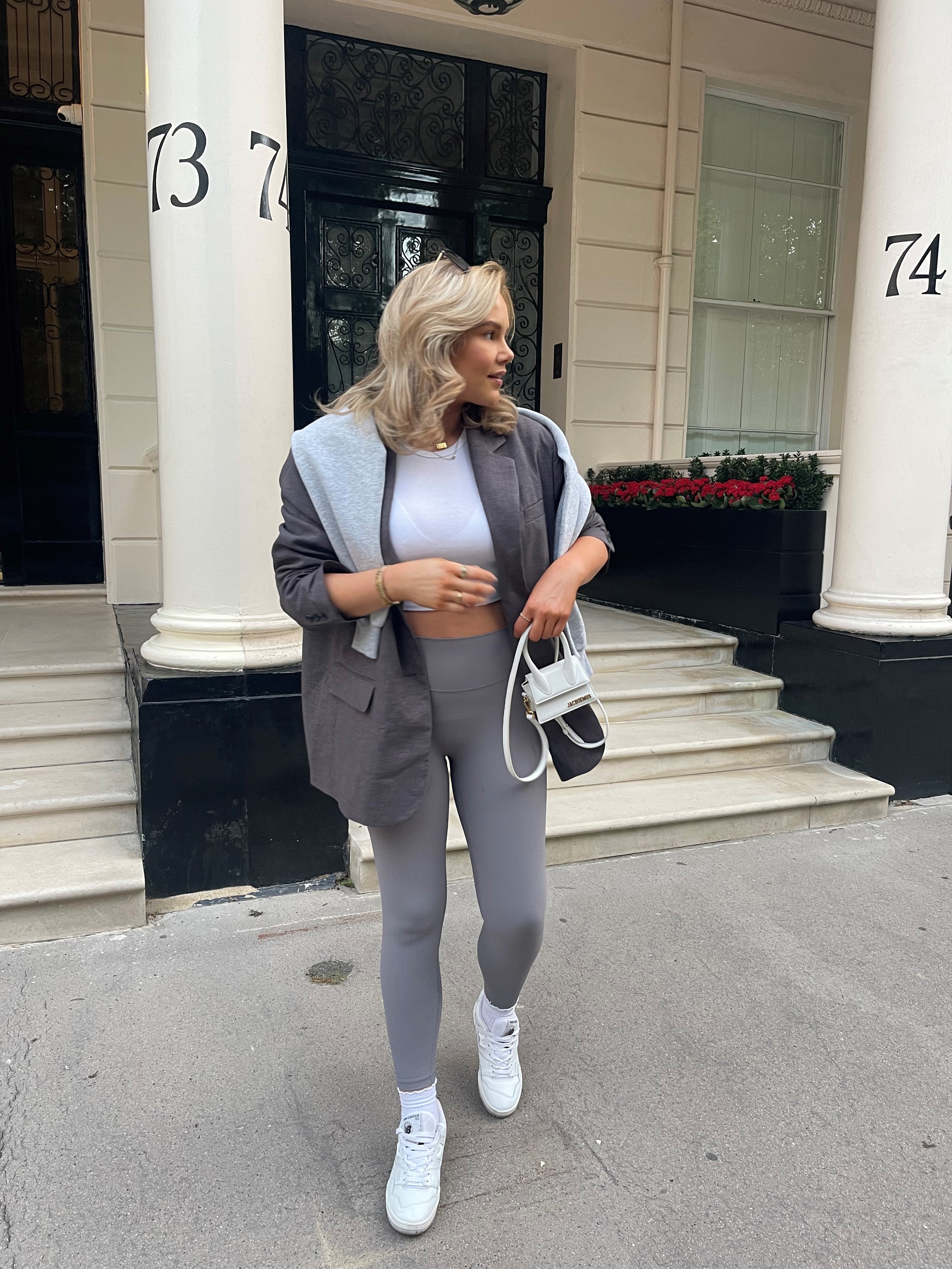 Ice Grey Ribbed Leggings