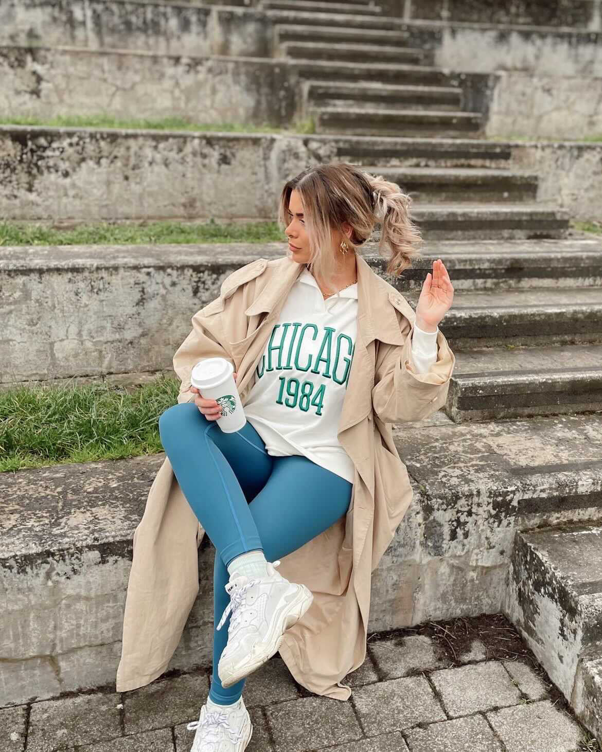 Teal Cross Front Leggings