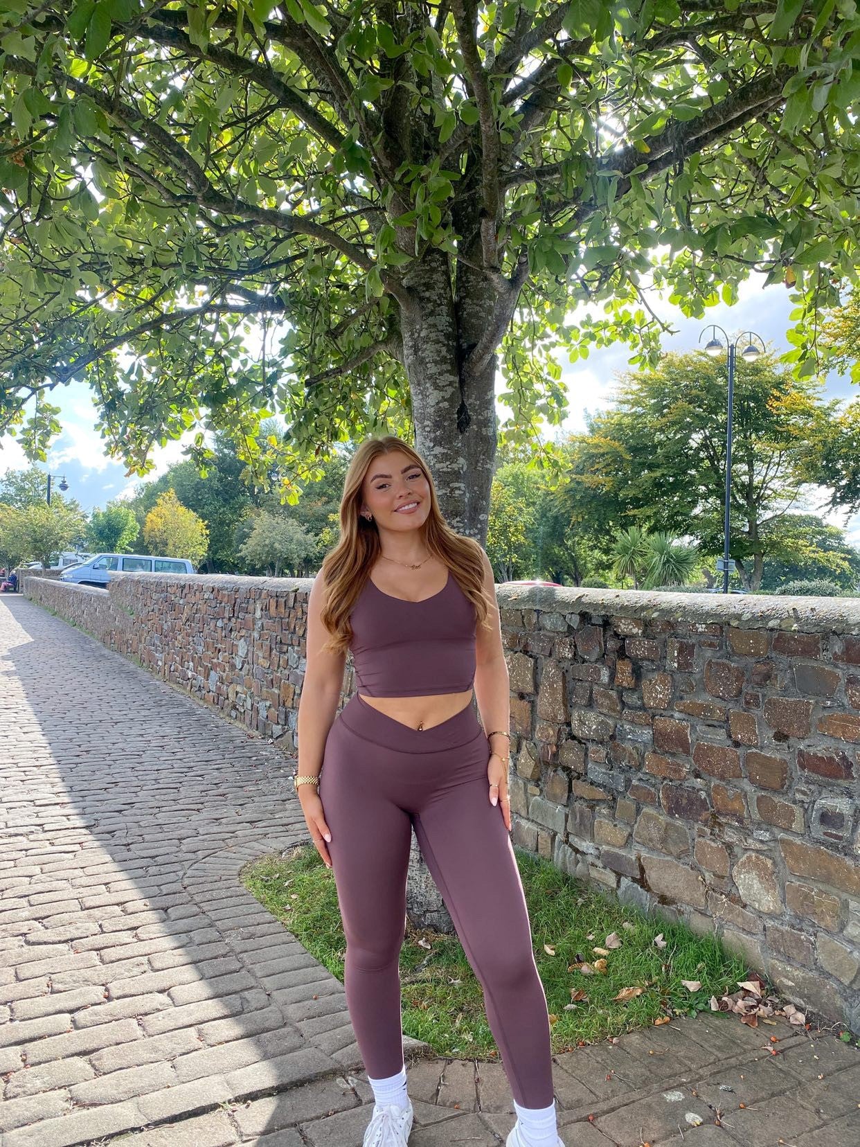 Chocberry Cross Front Leggings