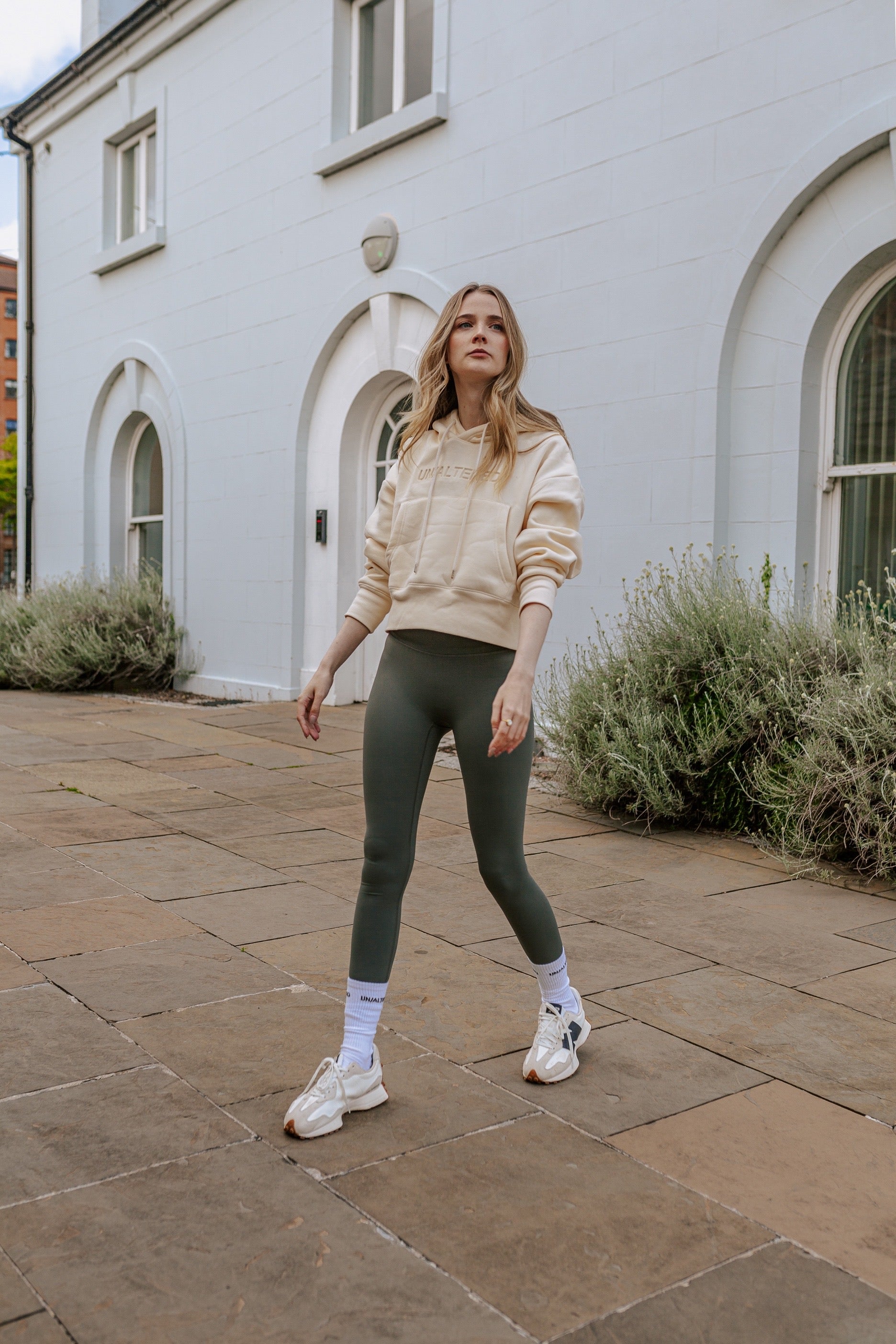 Buttermilk Oversized Cropped Hoodie