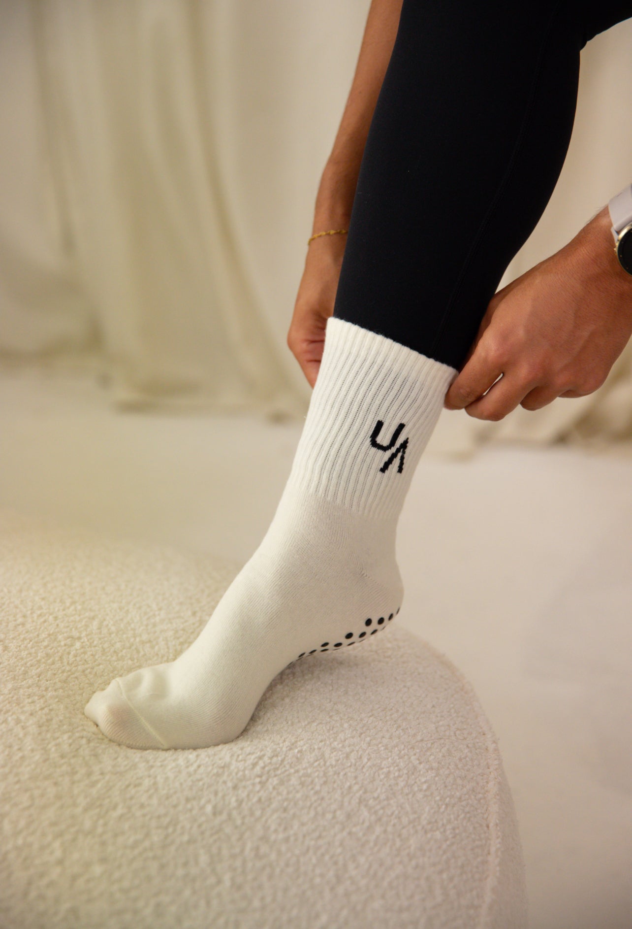 Cream Pilates Socks