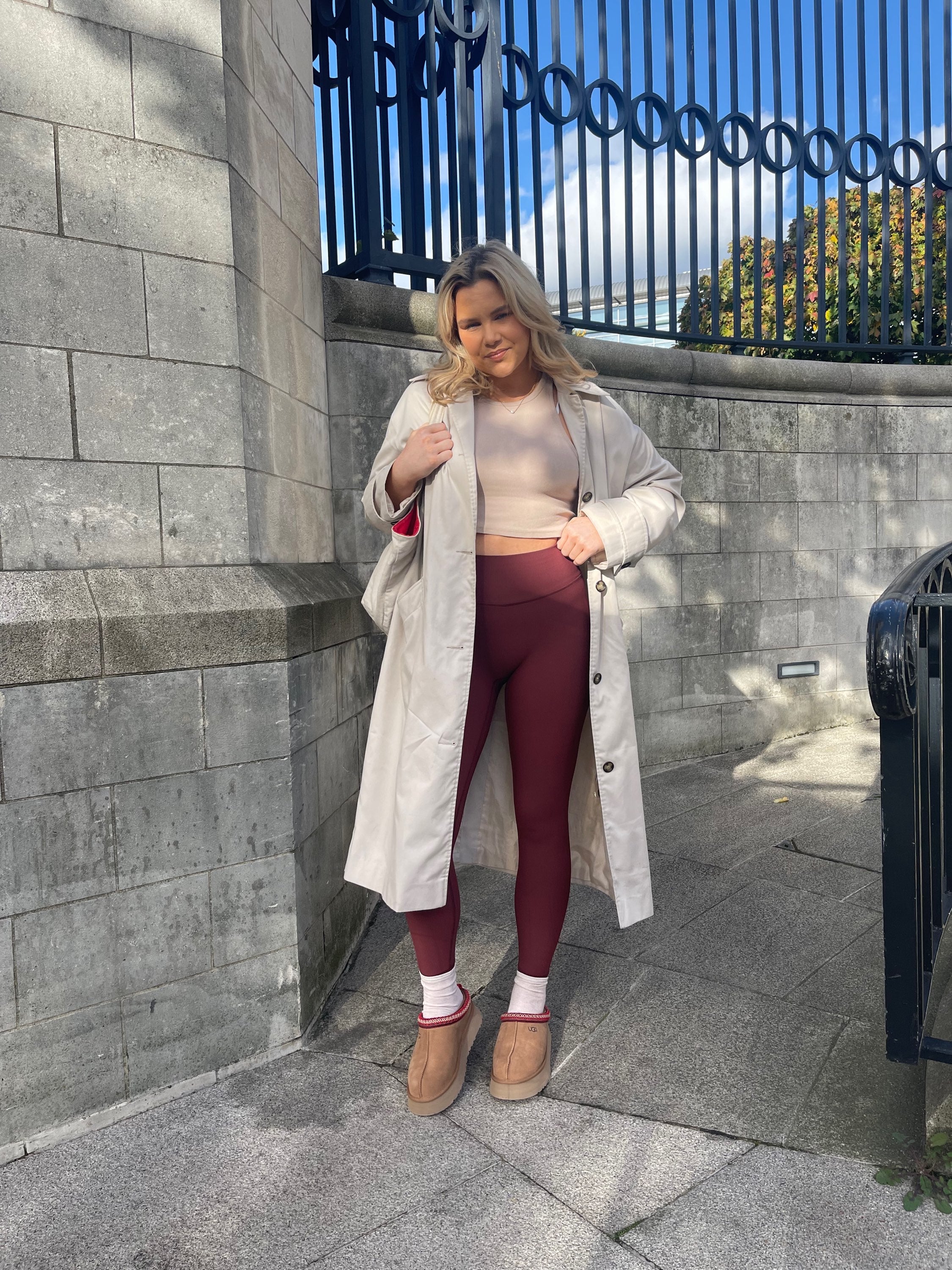 Mulled Wine Ribbed Leggings