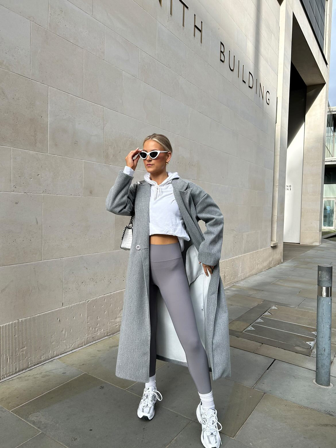 Ice Grey Ribbed Leggings