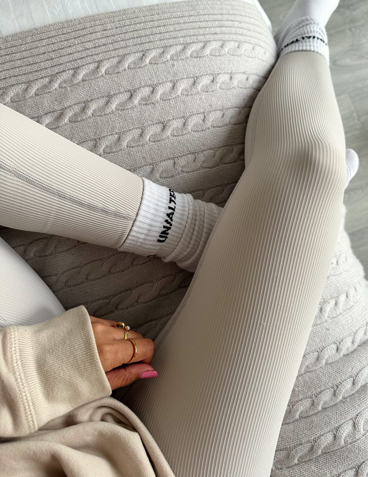 Oatmeal Ribbed Leggings