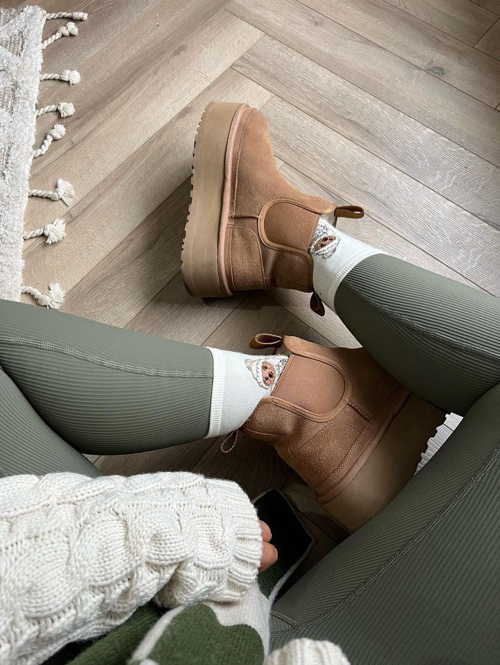 Pine Green Ribbed Leggings