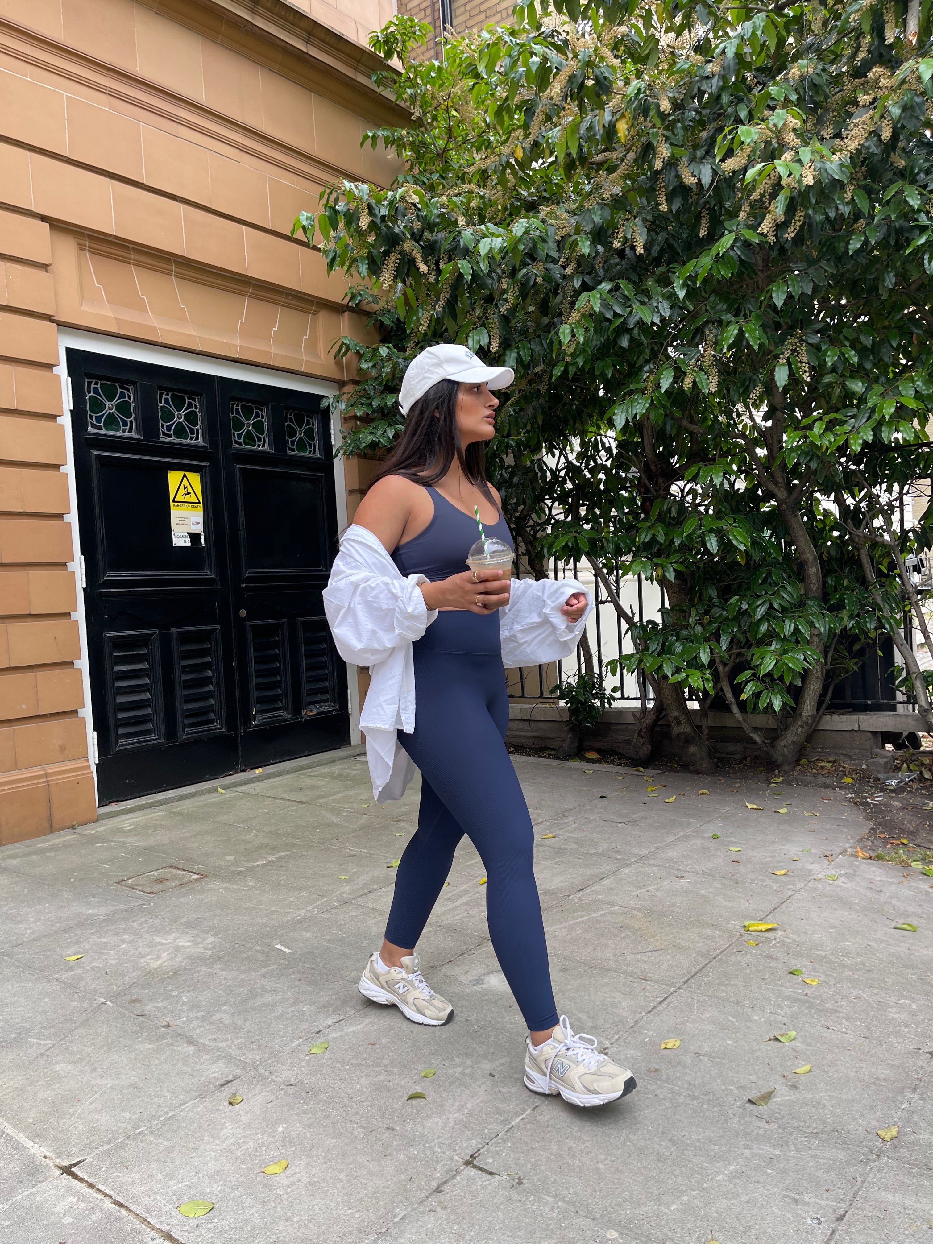 Navy Ribbed Leggings