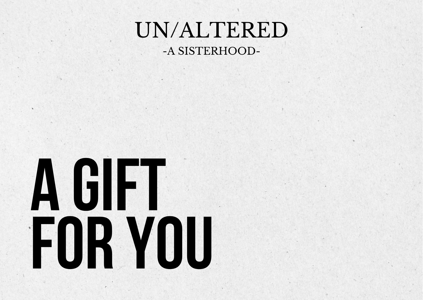 UN/ALTERED Gift Card